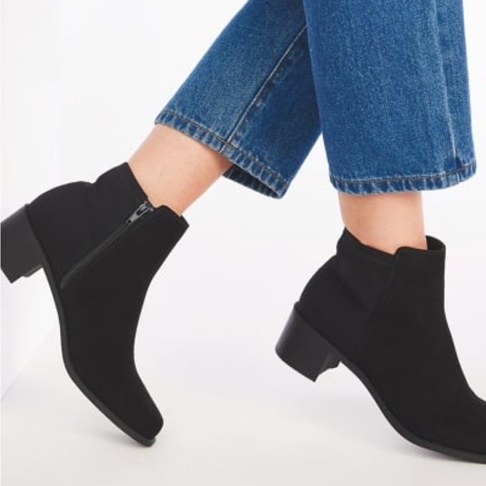 JustFab Alexis Black Ankle Booties, Women’s Size 8.5